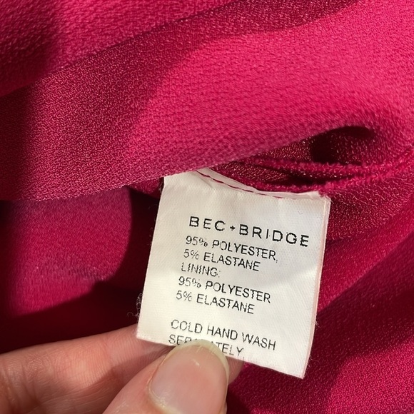 BEC & BRIDGE amelie short mini dress magenta neon pink bodycon - Picture 10 of 10